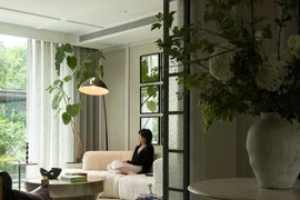 Ngôi nhà rộng 400m2 với tông ngọc trai và vani