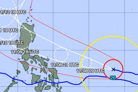 Bão Fung wong sắp đạt cực đại, di chuyển rất nhanh về hướng Biển Đông