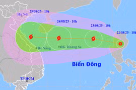 Áp thấp nhiệt đới sẽ mạnh thành bão số 5 Kajiki, giật tới cấp 13-14 và còn có thể mạnh thêm