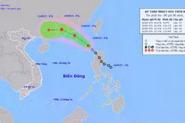 Áp thấp nhiệt đới mạnh cấp 7, giật cấp 9 trên khu vực Bắc Biển Đông
