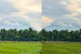 Sáng nay 'mây đĩa bay' trở lại núi Bà Đen: Dân mạng thích thú chia sẻ