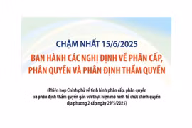 Chậm nhất 15/6/2025: Ban hành các nghị định về phân cấp, phân quyền