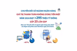Giá trị thanh toán không dùng tiền mặt năm 2024 gấp 25 lần GDP
