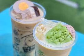 Độc lạ món trà sữa có topping thịt kho trứng, khổ qua nhồi thịt