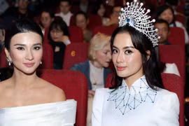 Diễn viên Kim Tuyến 'đọ sắc' Hoa hậu Toàn cầu 2025