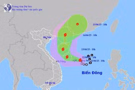 Bão số 1 di chuyển theo hướng Tây Tây Bắc, có khả năng mạnh thêm