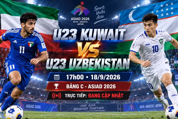 U23 Kuwait vs U23 Uzbekistan, 17h ngày 18/9: Khó cản sức mạnh Trung Á