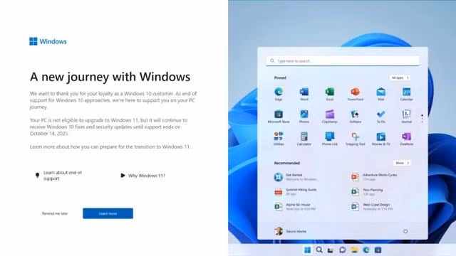Nội dung quảng cáo lôi kéo người dùng nâng cấp lên Windows 11 của Microsoft