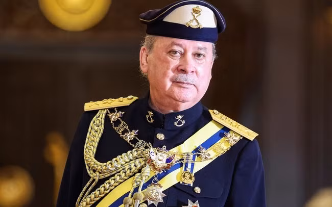 Quốc vương Sultan Ibrahim tại lễ nhậm chức ở Cung điện Hoàng gia ngày 31-1. Ảnh: AFP
