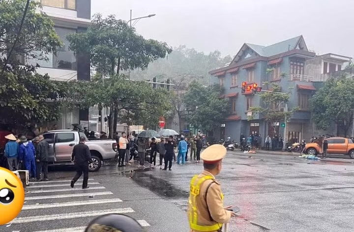 Hiện trường vụ tai nạn giao thông khiến 3 người thiệt mạng.
