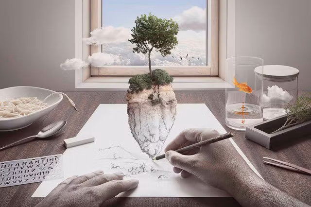 New reality (tạm dịch Thực tại mới), tác giả André Boto (Bồ Đào Nha), huy chương vàng VAPA, đề tài ý tưởng. Ảnh: BTC cung cấp