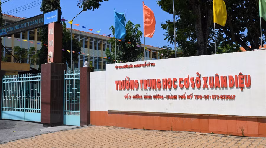 Trường THCS Xuân Diệu (TP Mỹ Tho, tỉnh Tiền Giang). Ảnh: Thành Nhân