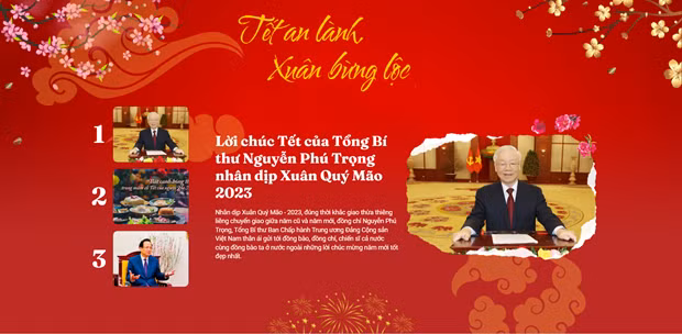 Trang Tết của Báo Điện tử VietnamPlus. Ảnh chụp màn hình Trang Tết của Báo Điện tử VietnamPlus. Ảnh chụp màn hình
