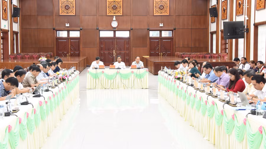Quang cảnh hội nghị tại điểm cầu Hội trường 2-9 (TP. Pleiku). Ảnh: Đức Thụy