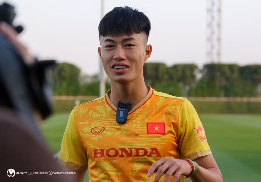 Văn Trường bày tỏ quyết tâm cùng U23 Việt Nam có màn thể hiện tốt nhất tại Doha Cup 2023. Ảnh: VFF