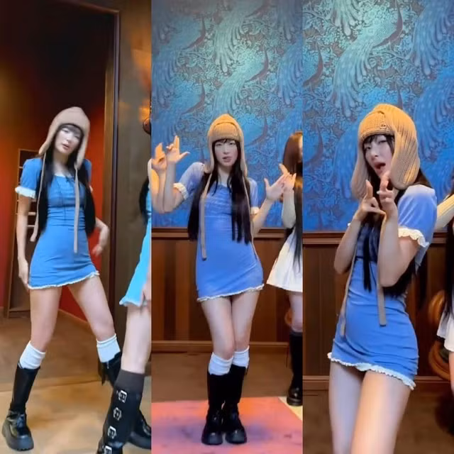Điển hình như trong video nhảy theo nhạc Chill Kill cùng thành viên chung nhóm Yeri, Seulgi khéo khoe vóc dáng thon thả gợi cảm qua chiếc đầm bó sát tinh tế. Ảnh: CẮT TỪ CLIP