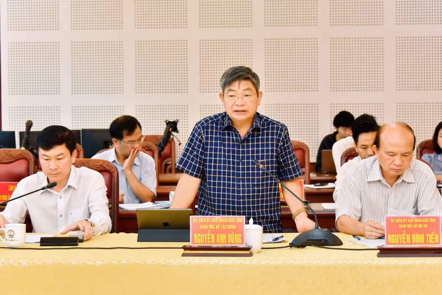 Giám đốc Sở Tài chính Nguyễn Anh Dũng phát biểu tại hội nghị. Ảnh: Đức Thụy