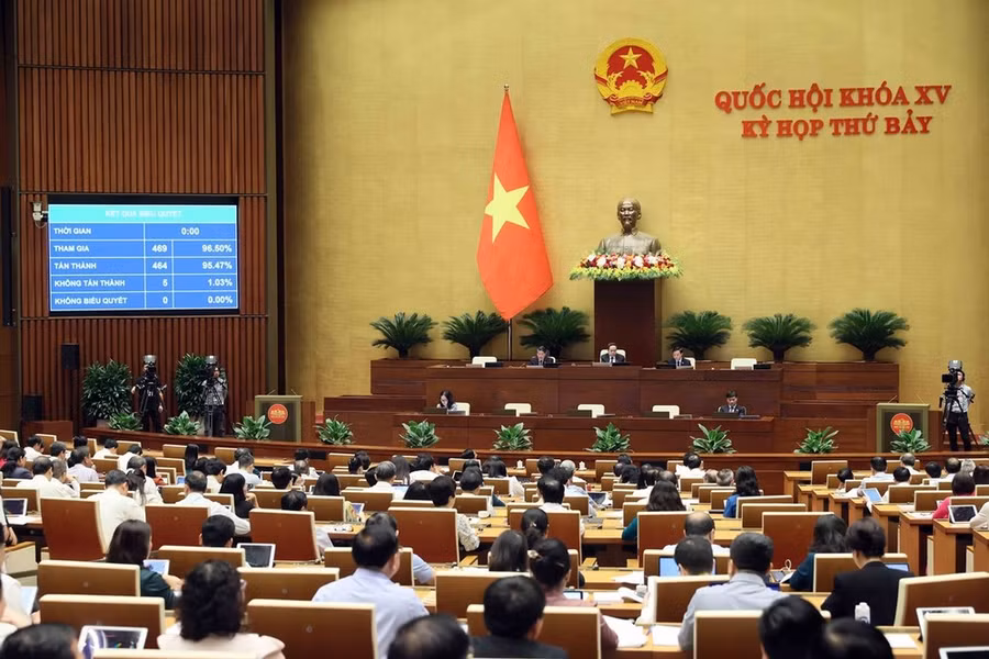 Quốc hội biểu quyết thông qua Nghị quyết của Quốc hội về chủ trương đầu tư Dự án đầu tư xây dựng đường cao tốc Bắc-Nam phía Tây đoạn Gia Nghĩa (Đắk Nông) - Chơn Thành (Bình Phước). (Ảnh: An Đăng/TTXVN) Quốc hội biểu quyết thông qua Nghị quyết của Quốc hội về chủ trương đầu tư Dự án đầu tư xây dựng đường cao tốc Bắc-Nam phía Tây đoạn Gia Nghĩa (Đắk Nông) - Chơn Thành (Bình Phước). (Ảnh: An Đăng/TTXVN)