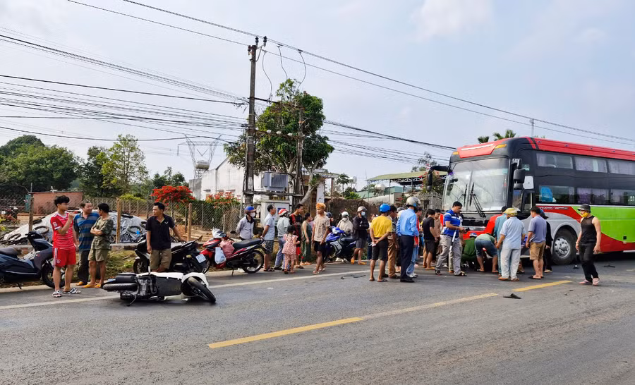 Hiện trường vụ tai nạn. Ảnh: V.M