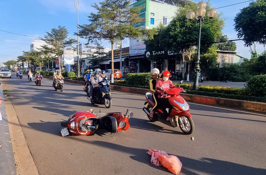 Hiện trường vụ tai nạn. Ảnh: K.P