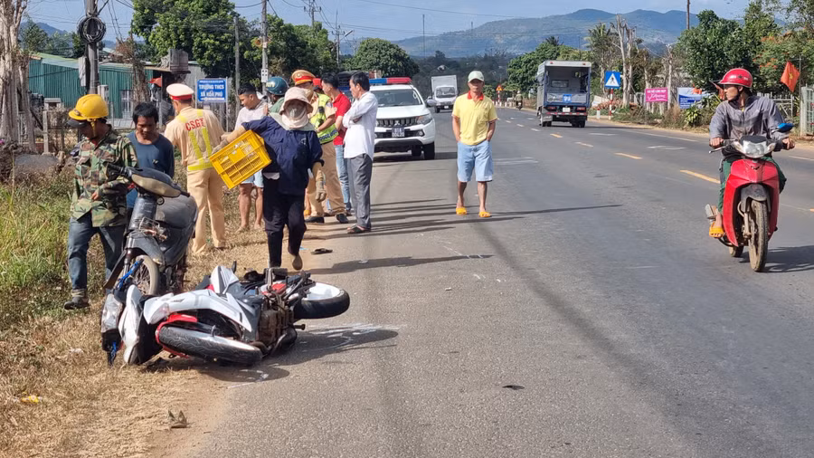 Hiện trường vụ tai nạn. Ảnh: Hà Phương