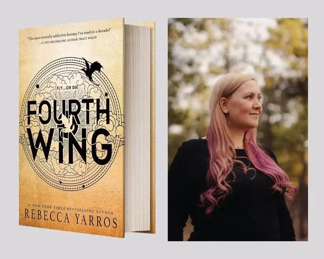 Tiểu thuyết Fourth Wing của nhà văn Rebecca Yarros. Ảnh: NXB và The New York Times