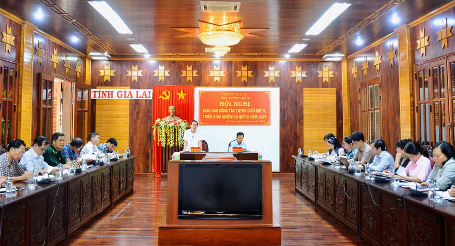 Quang cảnh hội nghị giao ban công tác tuyên giáo quý II, triển khai nhiệm vụ quý III-2023. Ảnh: Lam Nguyên