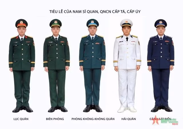 Mẫu lễ phục mới tiểu lễ của nam sĩ quan, quân nhân chuyên nghiệp cấp tá, cấp úy