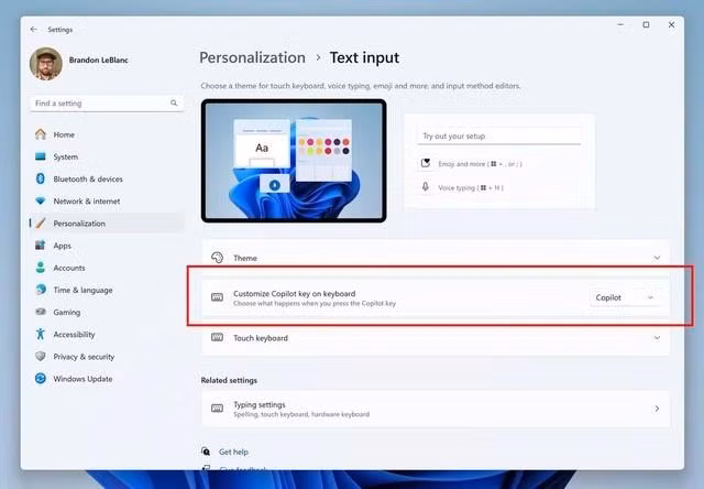 Người dùng hệ điều hành Windows 11 sẽ có thể tùy chỉnh chức năng của phím Copilot trong các bản cập nhật sắp tới