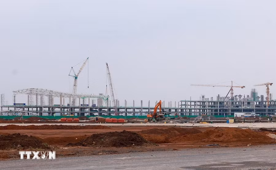 Công trường thi công dự án Cảng Hàng không Quốc tế Long Thành. (Ảnh: Dương Giang/TTXVN)