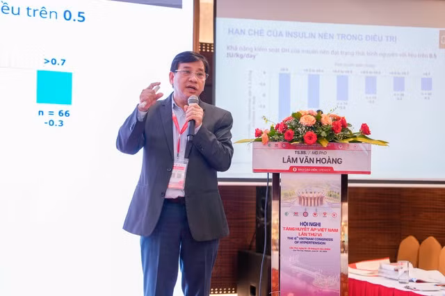 Một báo cáo viên trình bày tham luận tại hội nghị