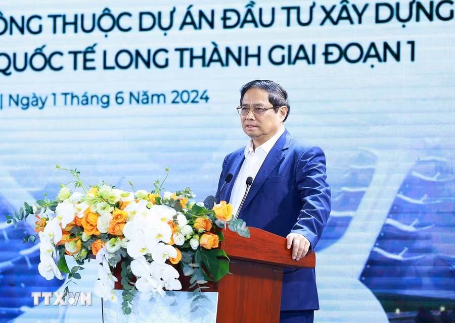 Thủ tướng Phạm Minh Chính phát biểu. (Ảnh: Dương Giang/TTXVN)