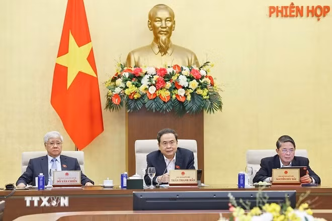 Chủ tịch Quốc hội Trần Thanh Mẫn phát biểu. Ảnh: Doãn Tấn/TTXVN
