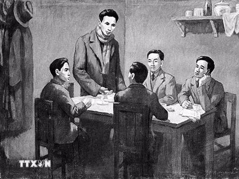 Từ ngày 6-1 đến 7-2-1930, Hội nghị hợp nhất các tổ chức Cộng sản, thành lập Đảng Cộng sản Việt Nam họp ở Hong Kong (Trung Quốc) dưới sự chủ trì của đồng chí Nguyễn Ái Quốc thay mặt cho Quốc tế Cộng sản. Ảnh: Tư liệu/TTXVN