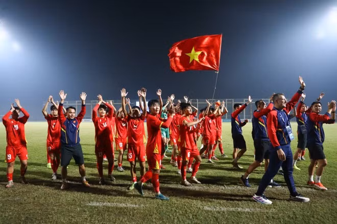 U17 Việt Nam thi đấu ấn tượng tại vòng loại. Nguồn: VFF