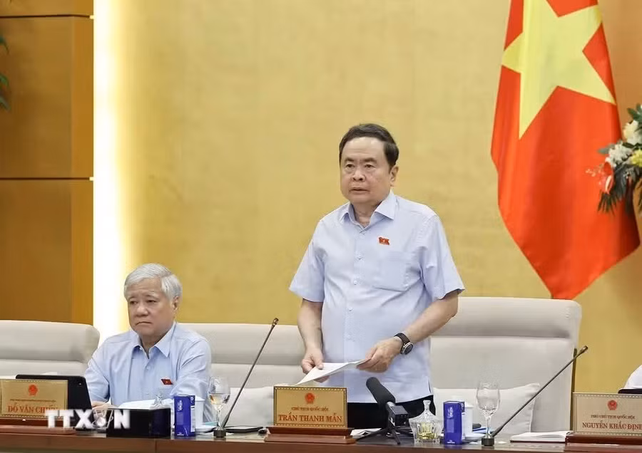Chủ tịch Quốc hội Trần Thanh Mẫn phát biểu khai mạc Phiên họp. Ảnh: Doãn Tấn/TTXVN