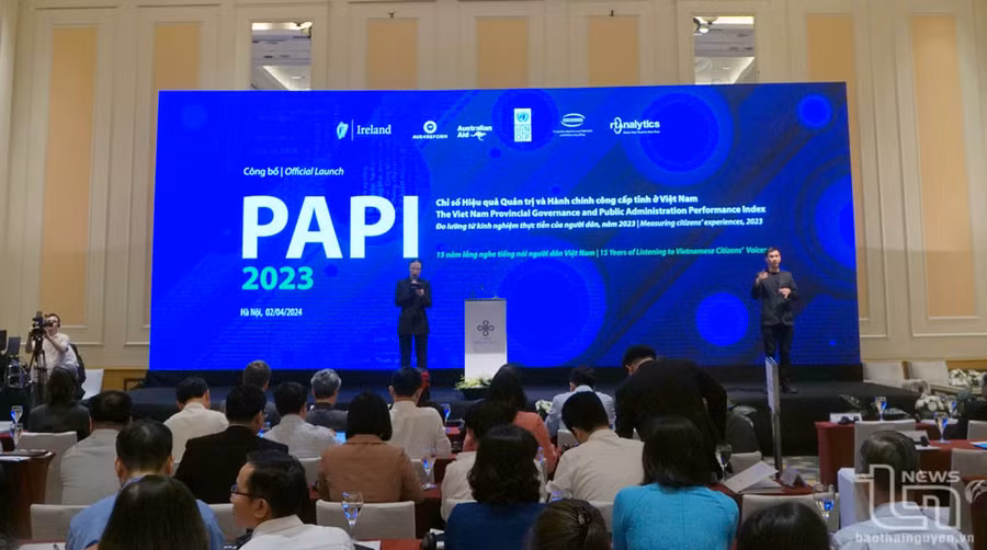 Quang cảnh buổi công bố Chỉ số Hiệu quả quản trị và hành chính công cấp tỉnh ở Việt Nam năm 2023