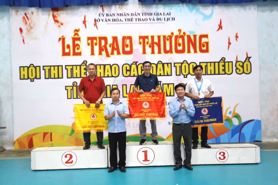 TP. Pleiku giành giải nhất toàn đoàn ở Hội thi năm nay. Ảnh: Văn Ngọc