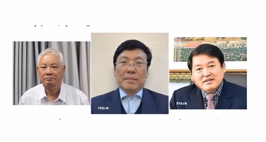 Từ trái qua phải: Ông Phạm Đình Cự, ông Lê Duy Thành và ông Nguyễn Tư Sơn. (Nguồn: TTXVN)