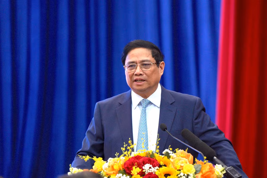 Thủ tướng Chính phủ Phạm Minh Chính - Chủ tịch Hội đồng Điều phối vùng Đông Nam Bộ phát biểu kết luận hội nghị.