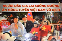 Người dân Gia Lai xuống đường ăn mừng tuyển Việt Nam vô địch