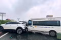 Tại hiện trường, cả ba xe đều hư hỏng nặng (Ảnh: Cục CSGT).