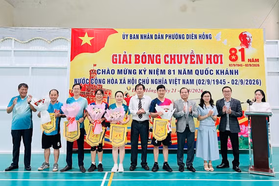 Phường Diên Hồng tổ chức Giải bóng chuyền hơi năm 2026