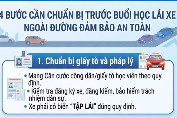 Trước buổi học lái xe ngoài đường, những khâu an toàn nào cần được kiểm tra?