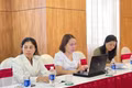 Tại điểm cầu Gia Lai có cán bộ giáo viên cốt cán tại các trường Tiểu học, THCS và THPT tham gia. Ảnh: Bạch Dương