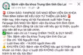 Bệnh viện Đa khoa Trung tâm tỉnh Gia Lai cảnh báo chiêu trò lừa đảo mạo danh đơn vị.