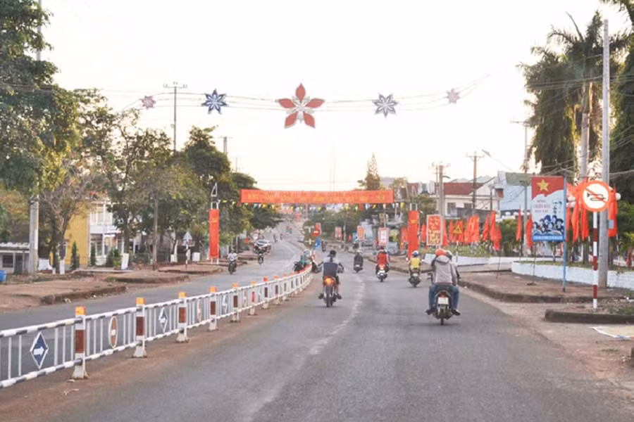  Một góc thị trấn Chư Ty (huyện Đức Cơ). Ảnh: Vĩnh Hoàng