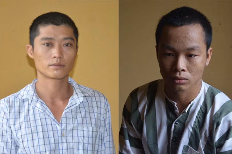  Đối tượng Trần Văn Lâm, Nguyễn Văn Luân. Ảnh: Thoại Nhân