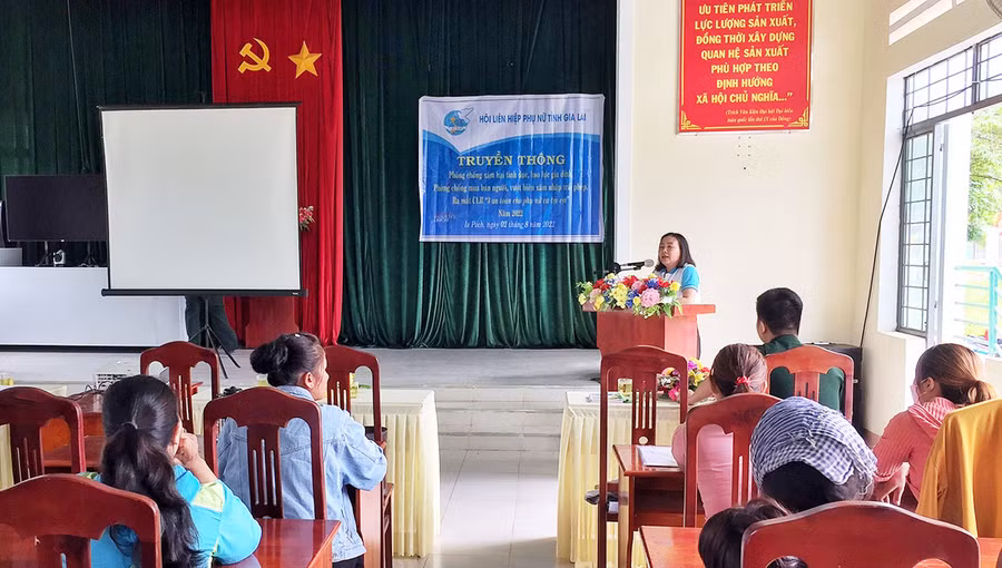  Quang cảnh lớp truyền thông. Ảnh: Minh Châu