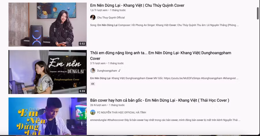 Khang Việt hạnh phúc khi bài hát của mình được cover nhiều. Ảnh: Chụp màn hình